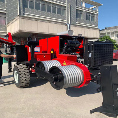 Kırmızı Renkli Dizel Motor Çekme OPGW Kablosu 9T Tel Çekme Ekipmanı